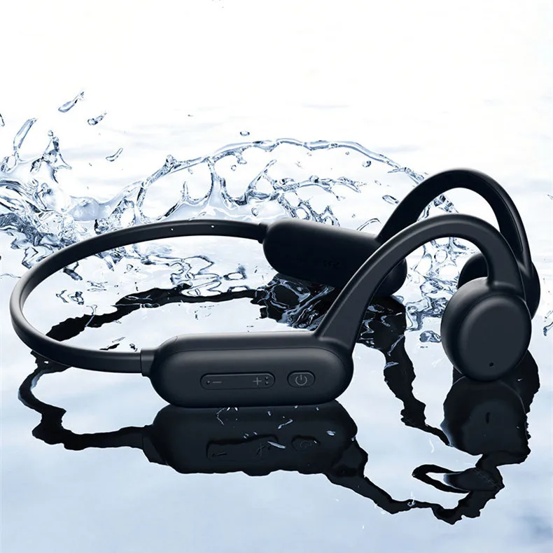 New IPX8 Bone conduction Headset Waterproof 8G Storage MP3 Player Swimming Earbud True Wireless  Earphone Magnetic charging