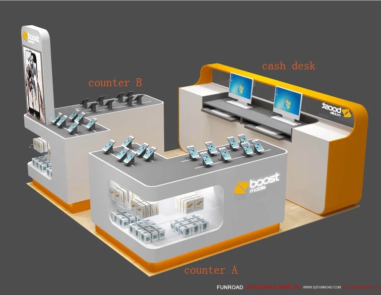 Новый дизайн Мобильный телефон киоск электроники розничный магазин сотовый Дисплей Стенд