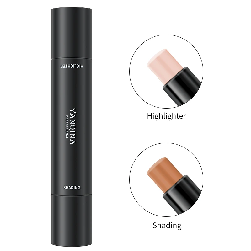 YANQINA Wholesale Vegan Smooth Bronzer Contour Stick Long Lasting Waterproof Makeup Private Label Double Ended Cream Contour