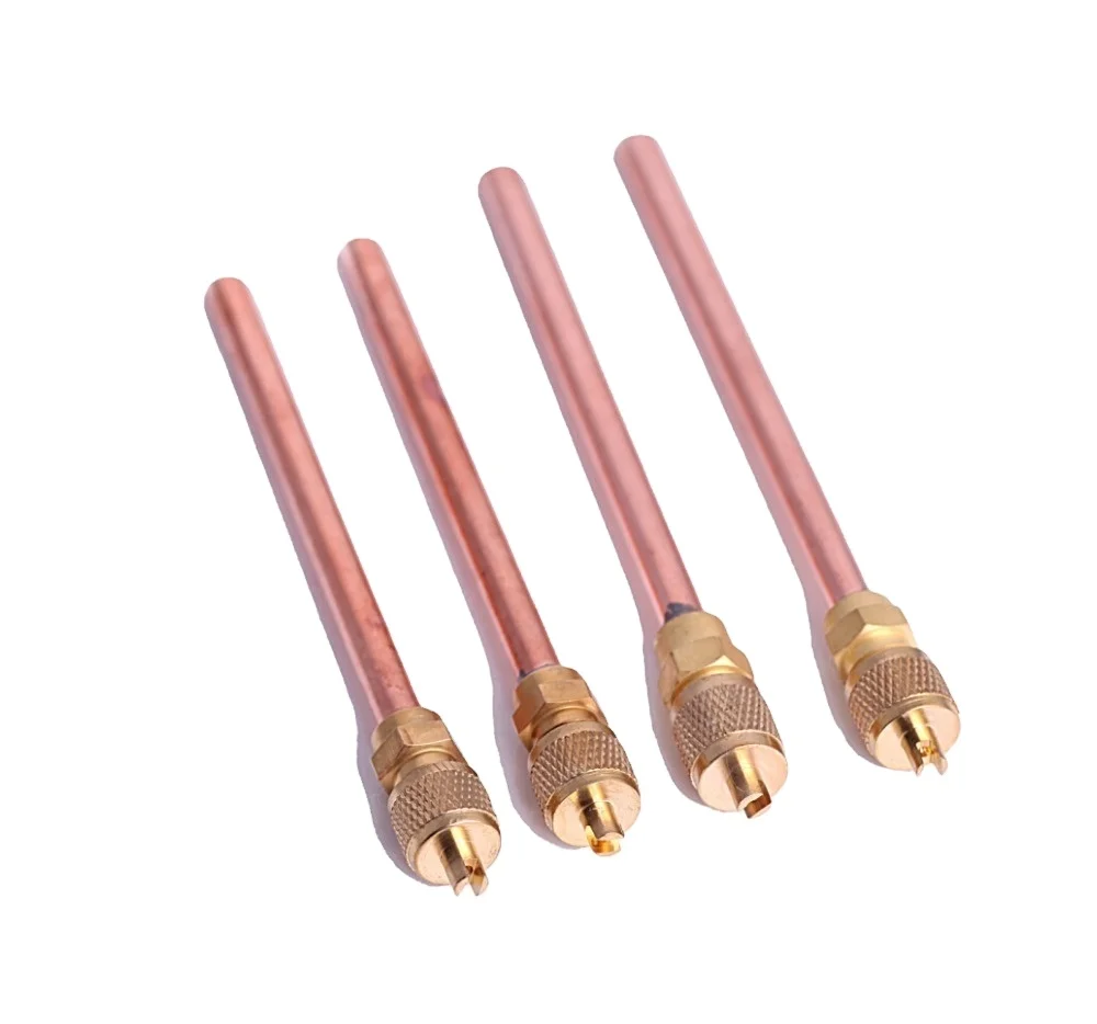 Медный трубчатый клапан 1/4 дюйма/зарядный клапан для кондиционера и холодильника