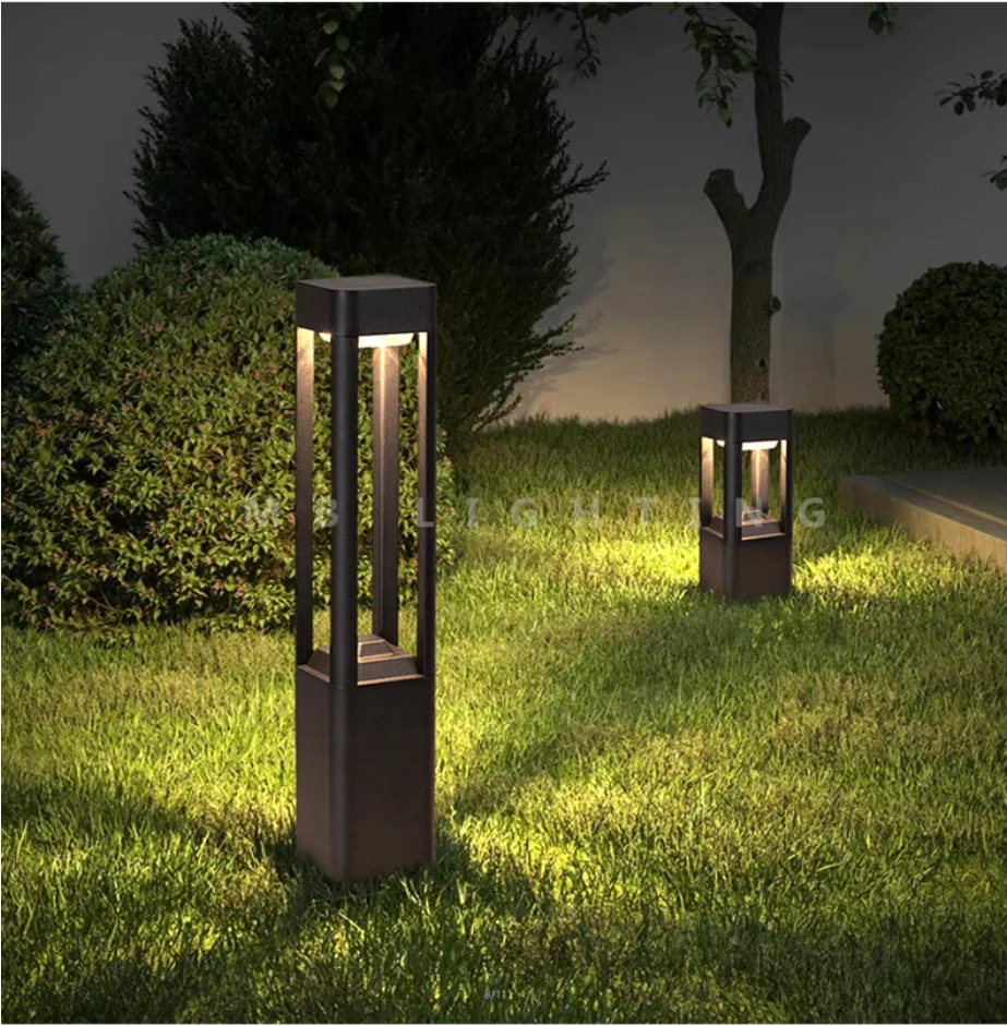 Custom Square Solar Energy Lawn Lamp Solar Powerful Garden Lamp Outdoor Garden Solar LED Lawn Bollard Lights