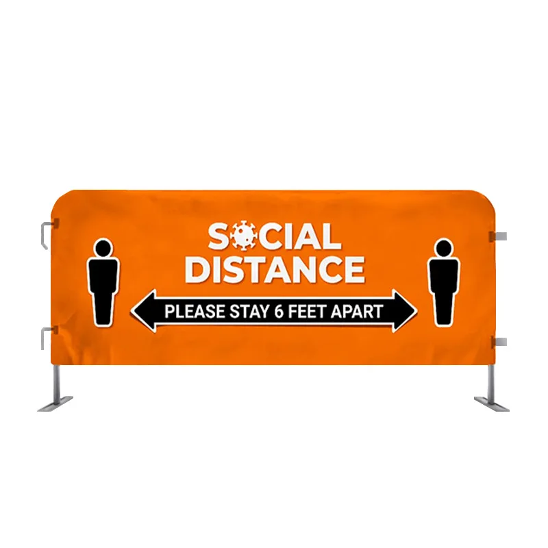Outdoor Advertising Spandex Polyester Crowd Control Custom Fence Barrier Banner For Event Road Security