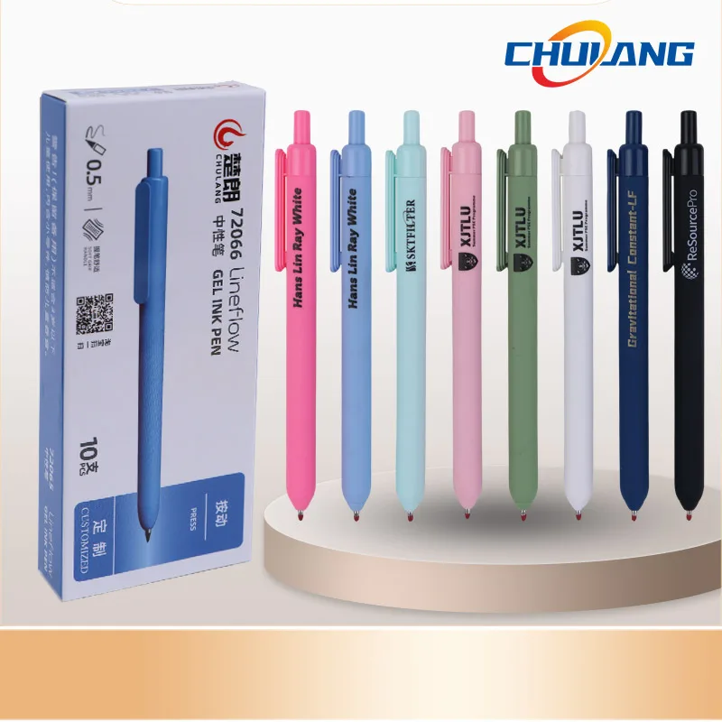 Retractable 0.5mm Neutral Pen Multi-color Black Ink Super Smooth Comfortable Rubber Grip School Office Writing