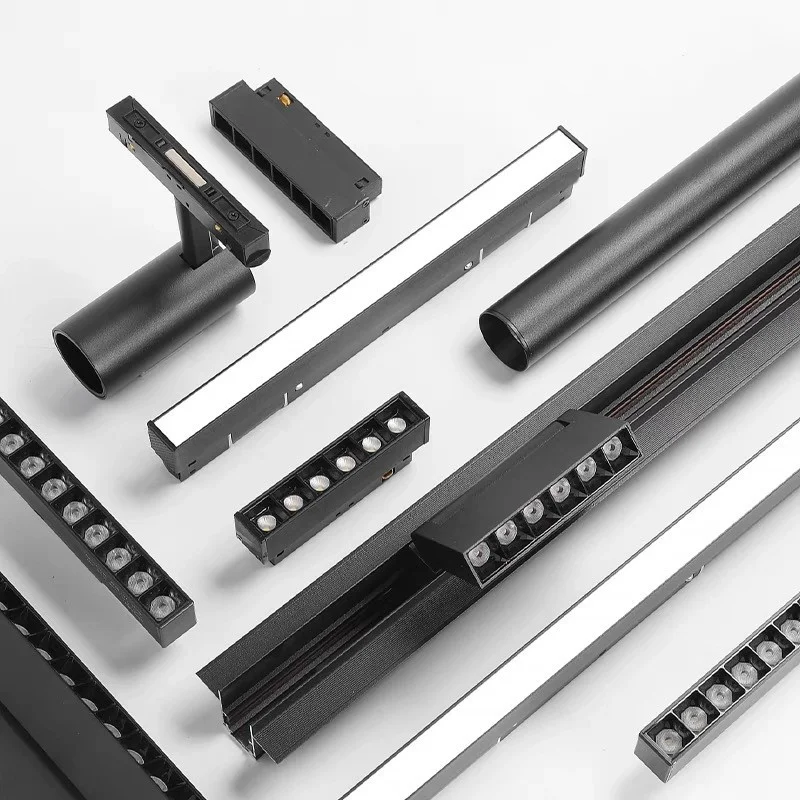 Magnetic LED Track Light Foldable Simple Installation 6W 12W 48V 100Lm/w 90Ra For Store Office Supermarket Magnetic Track Light