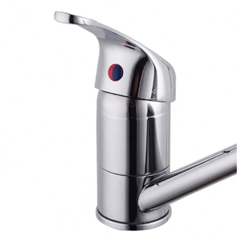 Hot Sale Silvery Sink Mixer Taps: Single Lever Kitchen Mixer Faucet, Ceramic Valve, Polished Wall-mount Kitchen Tap Chrome 450g