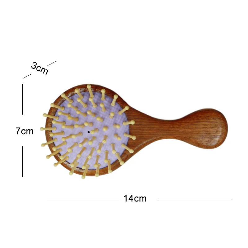 Custom Logo Hair Brush Nature Wooden Anti-Static Detangle Brush Hair Scalp Massage Comb Air Cushion Styling Tools for Women Men