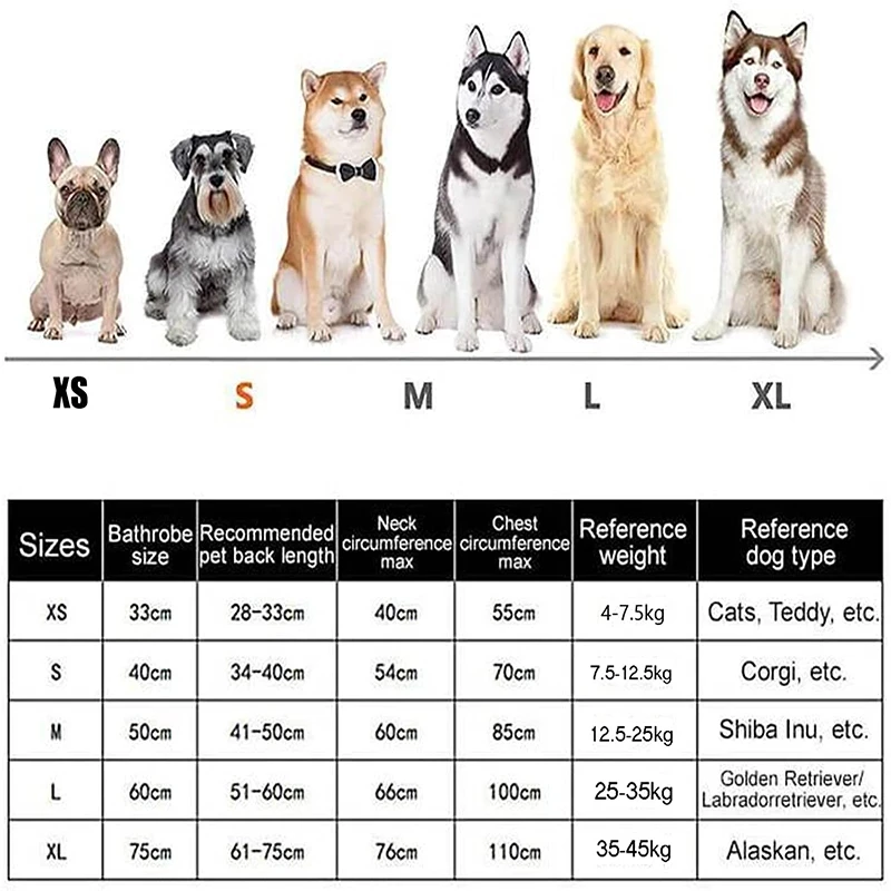 Dog Robe Drying Coat Robe Towel Absorb Moisture And Dry Pet Quickly Dog Drying Robes