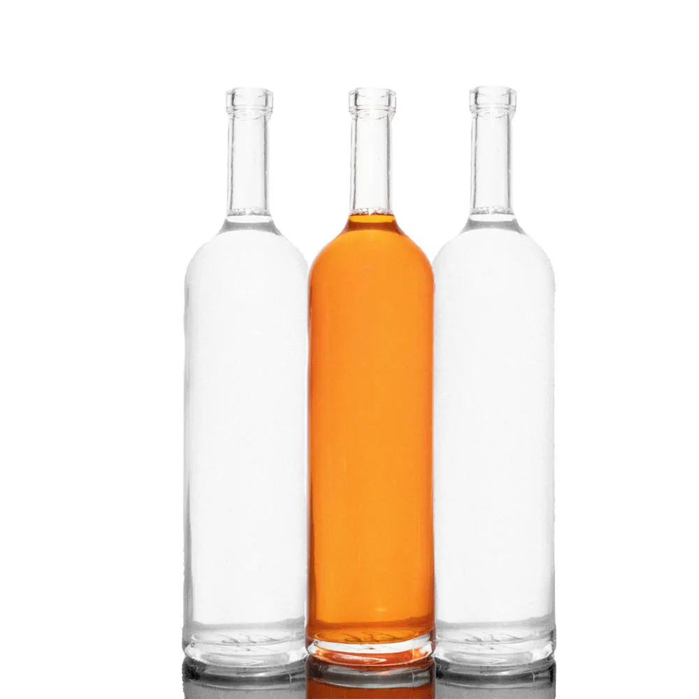 Customized Liquor Glass Bottle Vodka Liquor Gin Rum Tequila Whiskey Whisky Alcohol Spirit Glass Bottle With Cork