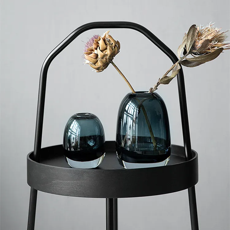  Fashion Wholesale Good quality Home Decoration Round Europe Flower Bottle Nordic Glass
