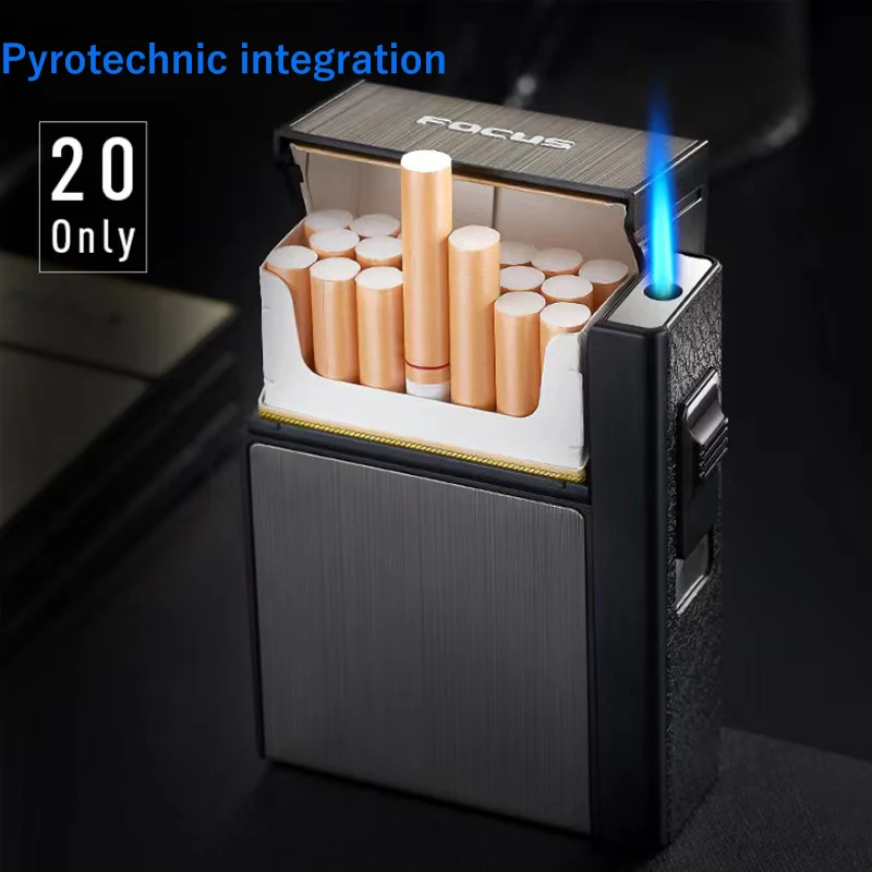 Wholesale Hot Sale  portable metal plastic electronic waterproof gold custom cigarette case box with usb lighter smoking