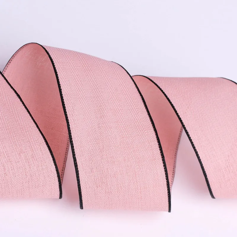 Wholesale 4cm Single Face Cotton Fabric Ribbon Single Colored Border for Sustainable Decoration Hair Bows Flowers Gift Packing