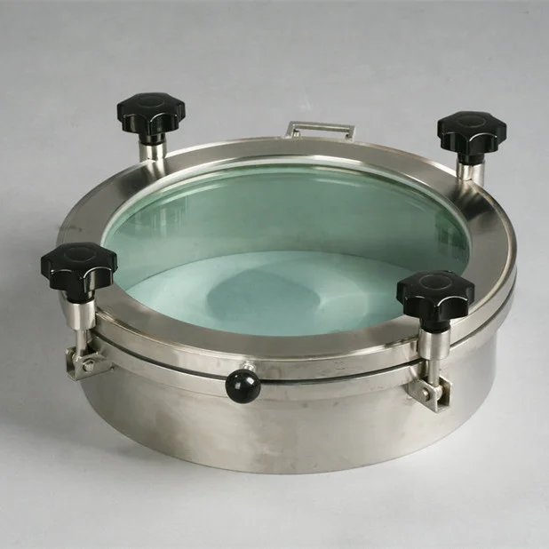 sanitary stainless steel tank manhole cover full top sight glass manway