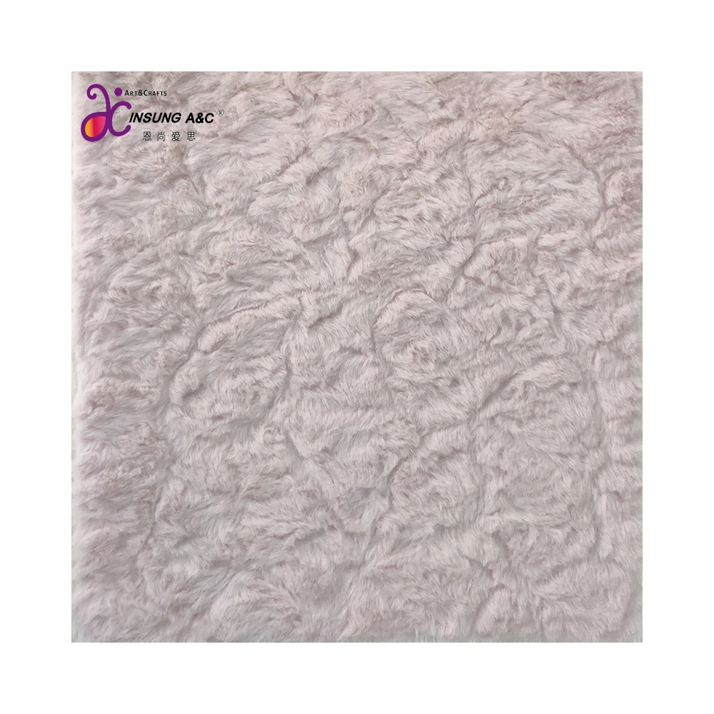100% polyester Knitted Flocking Faux Fur Plush Fleece fabric for Garment Toy Blanket
