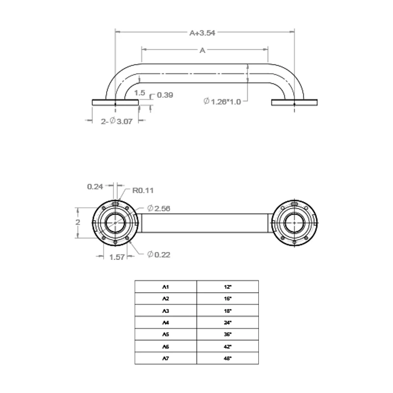 Высококачественный поо Г-образный банный захват из нержавеющей стали