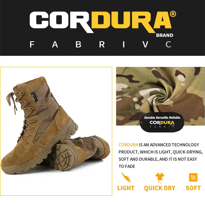 Custom Cordura Desert Tactical Combat Desert Boots Tactical Mens Walking Waterproof Boots