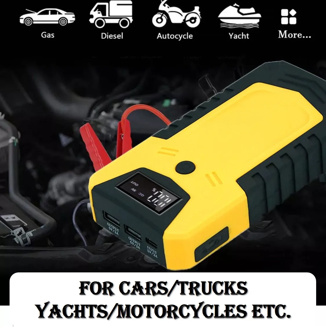 Portable Automotive Booster Battery Tool Flat 12v 13800mah Truck Lifepo Car Jump Starter