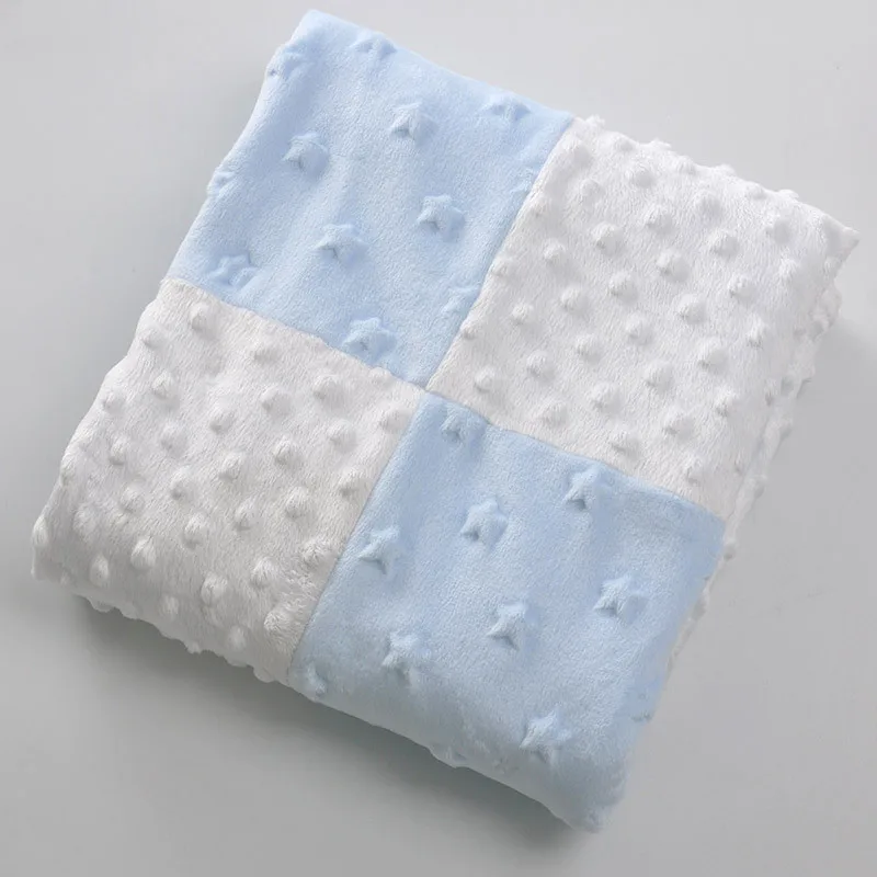 Baby Kids Peas Blanket Unicorn Pink Printing Double Layer Soft Flannel Coral Fleece Kids Comfort Blanket