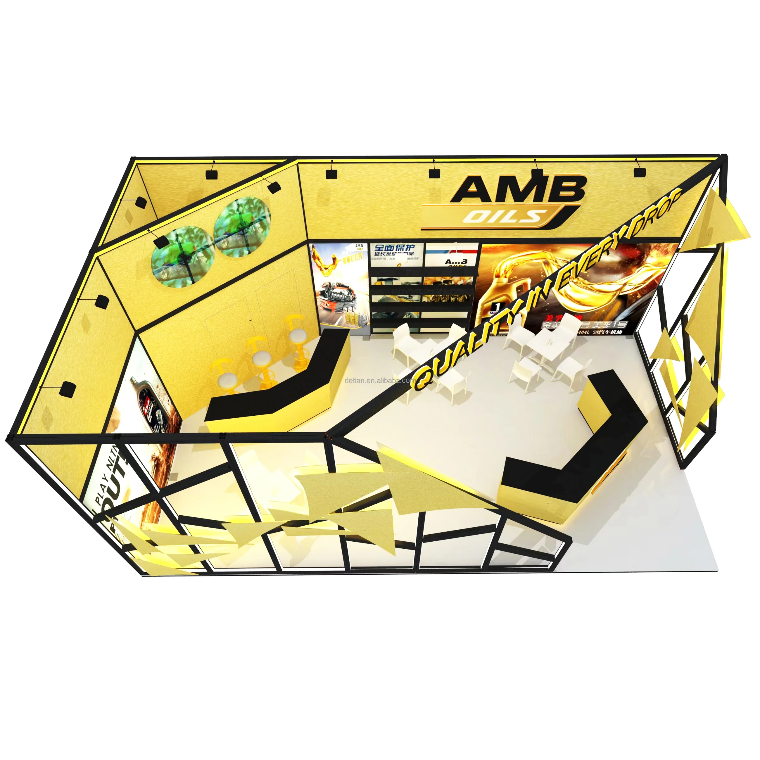 Detian Offer Exhibition Stand booth Trade Show Booth Aluminium Profile System Carton,wooden Booth Design, Manufacture