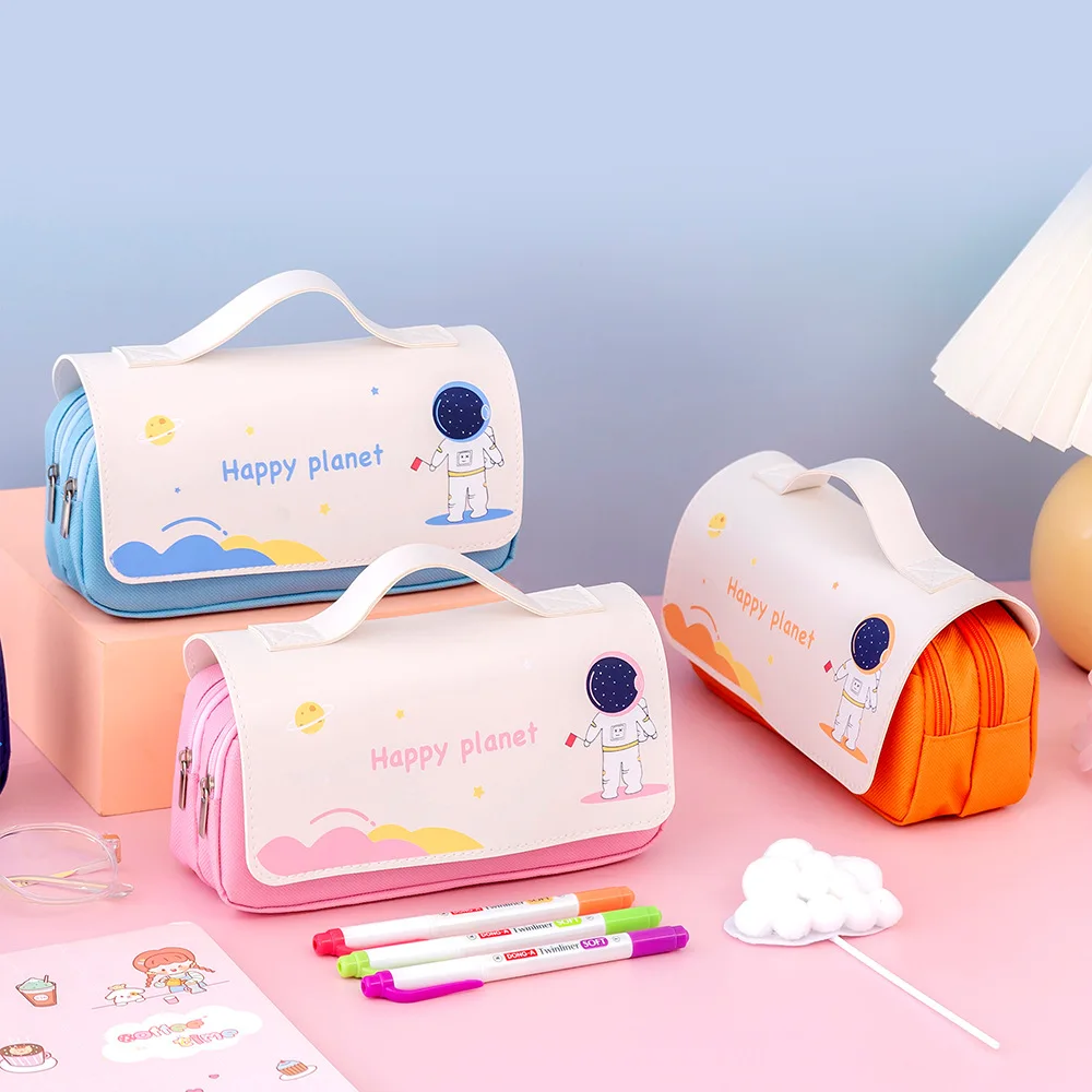 Kawaii школьный карандаш Канцелярский пенал космический астронавт школьные принадлежности Пенал коробка