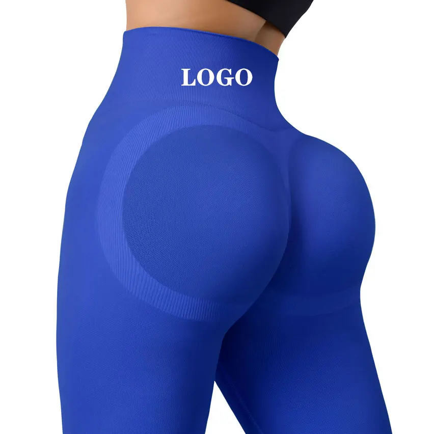 Hot Custom Logo Seamless Legging Fitness Apparel Women Athletic Wear Big Butt Yoga Legging Butt Lifting Scrunch Legging