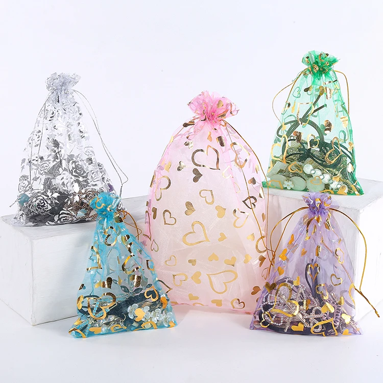 Custom Organza Drawstring Bags For Lipstick Gift Bags Luxury Silver Jewelry Drawstring Bags