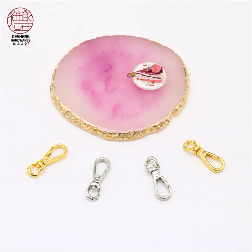High-grade hanging electroplating luggage bag hardware accessories rotary grinding chain dog hook bag ring buckle
