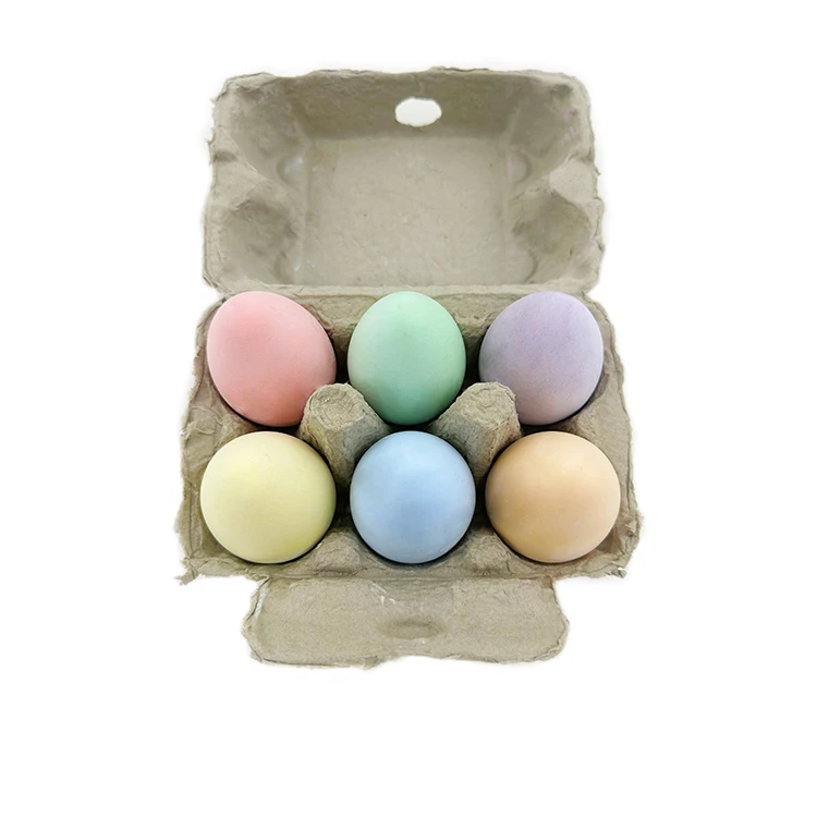 colourful kids outdoor toy easy grip 6pk egg shape chalk sidewalk