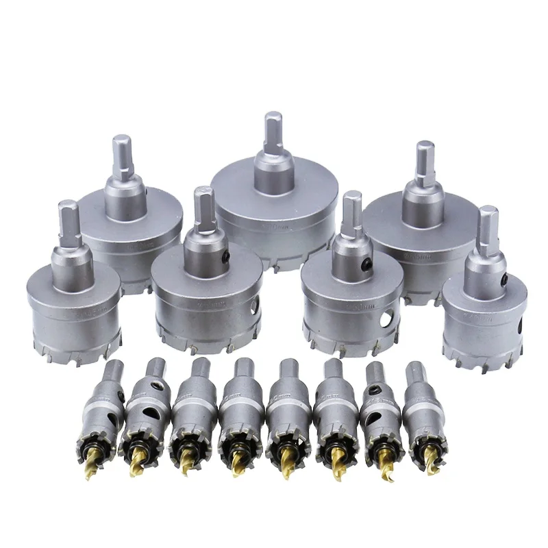 12-200mm TCT Hole Saw Drill Bit Alloy Carbide Cobalt Steel Cutter Stainless Steel Plate Iron Metal Cutting Kit
