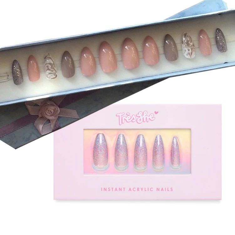 Pink Black Empty Luxury Custom Design Size Nail Magnetic Folding Paper Packing Boxes False Press On Nail Packaging Box For Nails