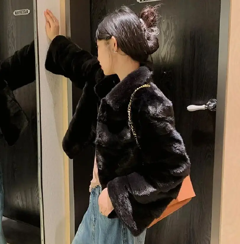 ew mink fur coat for 2024, 100% real mink fur coat, warm and stylish in winter