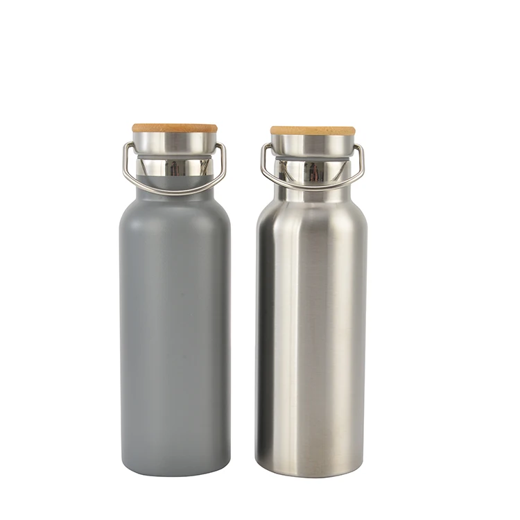 Custom Logo Vacuum Flasks Thermo Portable Insulated Travel Drinking Water Flask with Bamboo Lid