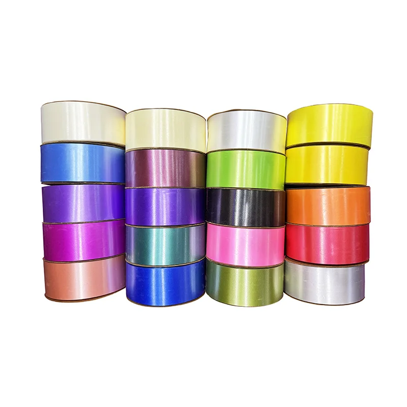Gift Wrapping Factory Custom Printed Solid Pp Metallic Plastic Ribbon Roll