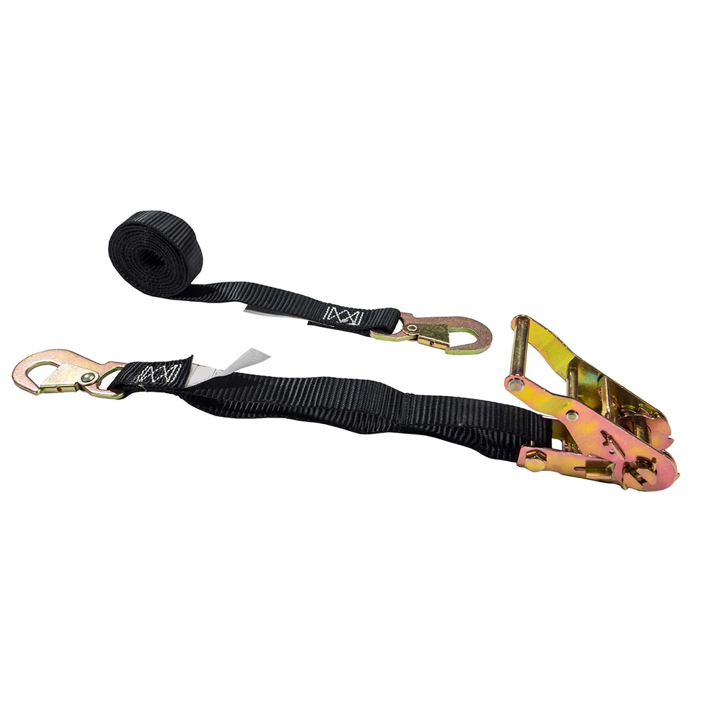 FORCENTRA 1inch 6ft Cargo Belt Recovery Tie Down Ratchet Strap With Twist Snap Hook