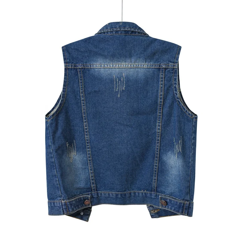 Wholesale New Denim Jacket for Women Plus Size Short Custom Fashionable Puffer Sleeveless Jacket Womens