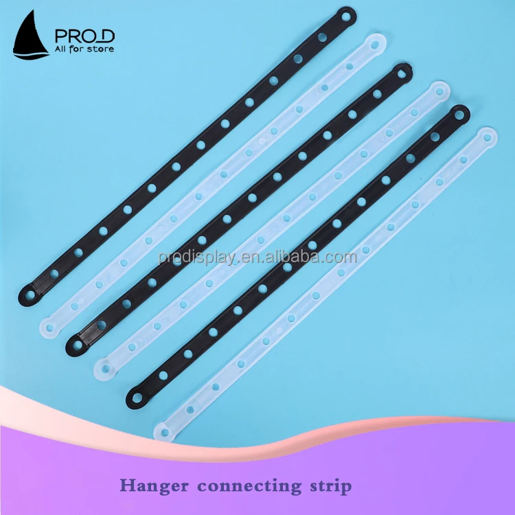 Shopping mall 14 hole long white plastic clothes hanger connect strip