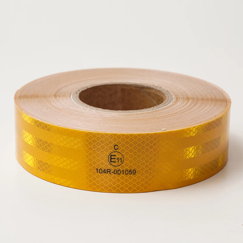 Yellow PET Micro Prismatic Truck Conspicuity Marking Radium Reflective Tape for Vehicles