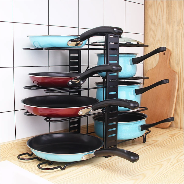 
Double row folding station kitchen storage rack double row pot rack 