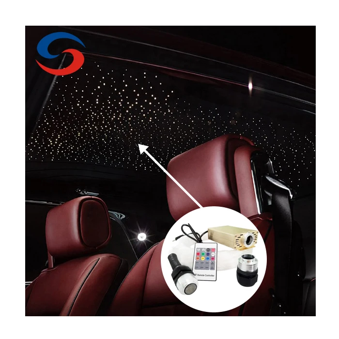 easy-to-install Fibre optic car led light star sky headliner twinkle effect bluetooth APP music control