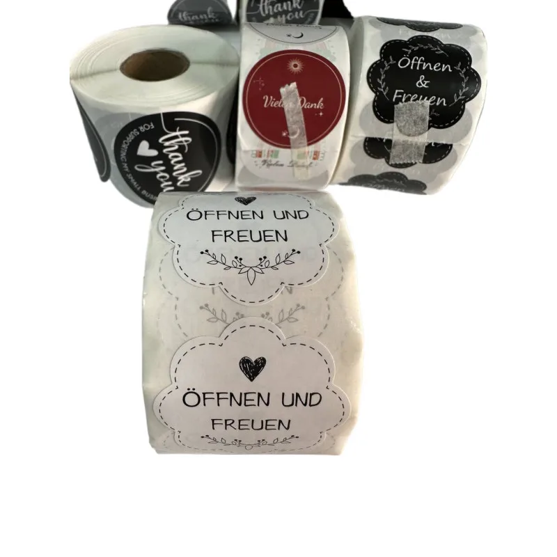 Wholesale Custom Thank You Self-Adhesive Stickers Synthetic Paper Label Stickers For Packaging
