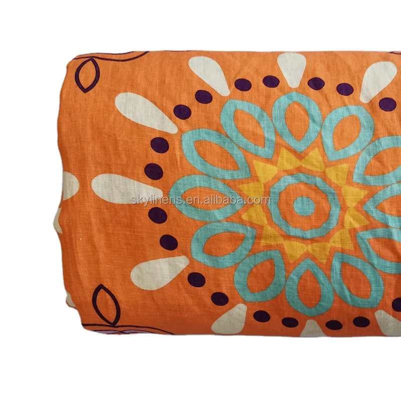 extra wide digital printed linen wholesale fabric bedding home textile cloth washed flax 270-275cm width blackout curtain linen