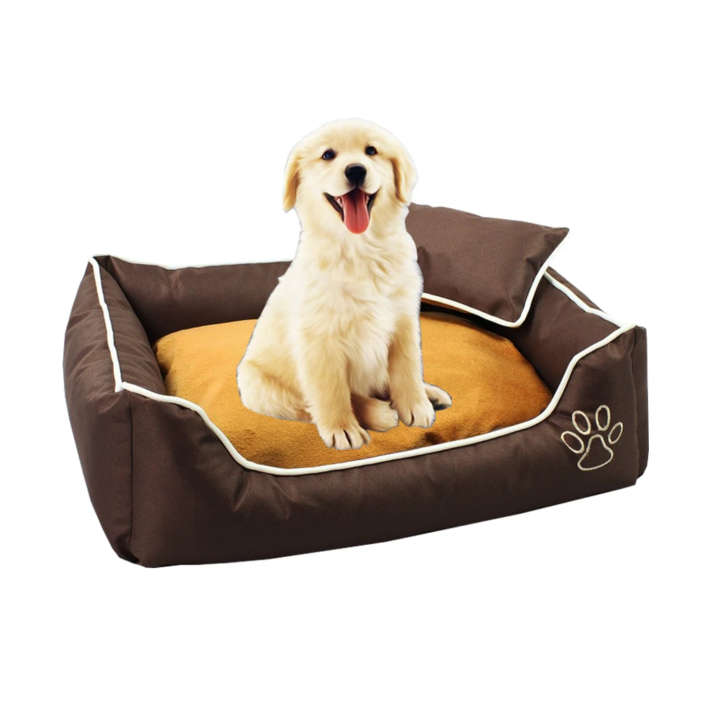 Dog Sofa Bed Pillow Washable with Removable Cover, Soft Cotton Stuffing