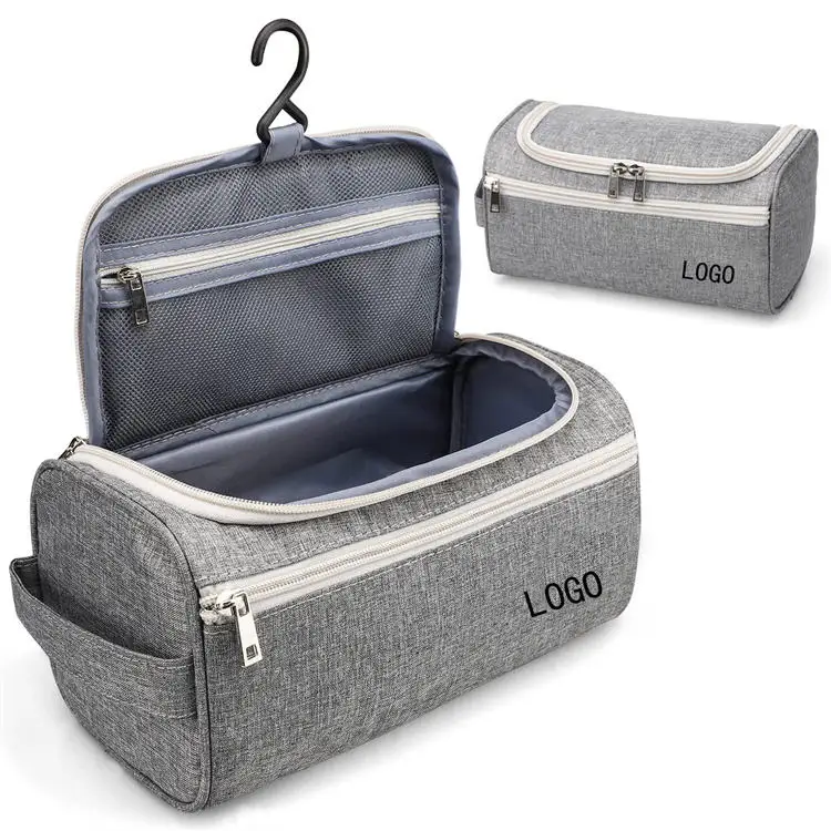 Custom Logo 600D Oxford Hanging Cosmetic Bags with Hook Waterproof Make up Storage Bags for Travel Portable Makeup Toiletry Bags