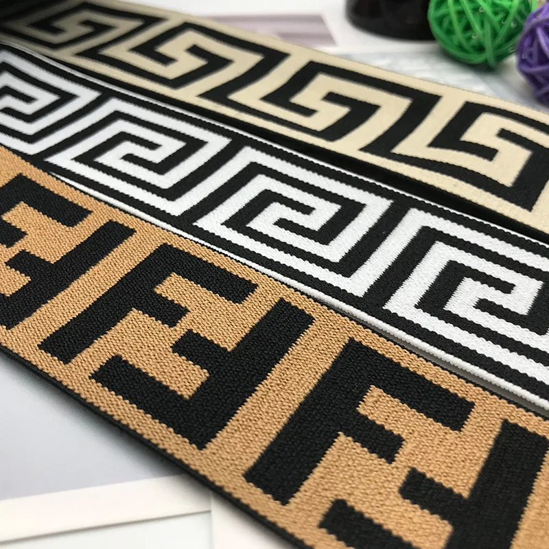 Высококачественная жаккардовая эластичная лента монограмма с узором принтом логотипа на