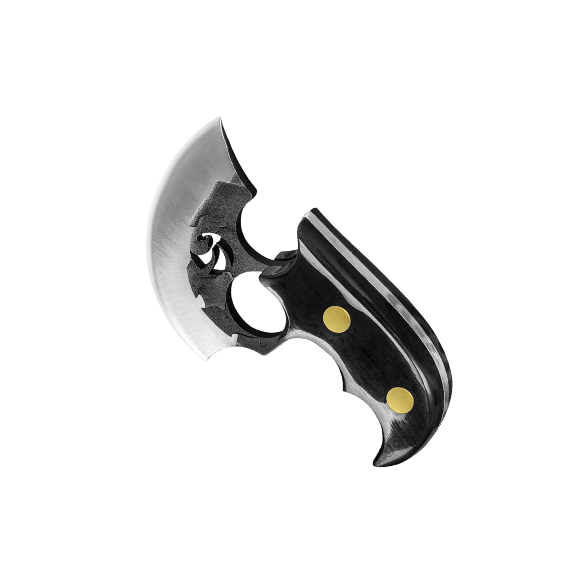 Super Sharp Finger Hole Blade Ergonomic Resin Handle Full Tang Round And Curved 3 Inch Cute Utility Mini Cleaver Knife Blade