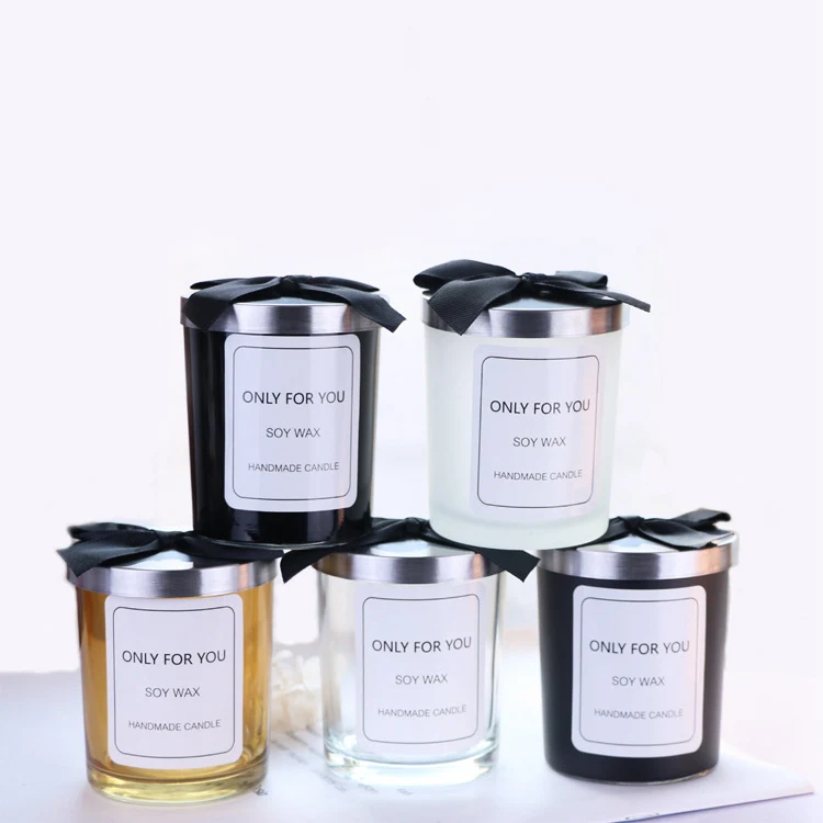  Empty Soy Wax Scented Frosted Glass Candles Jars with Lid Butterfly Cheap Unique Candle Decorative Clear