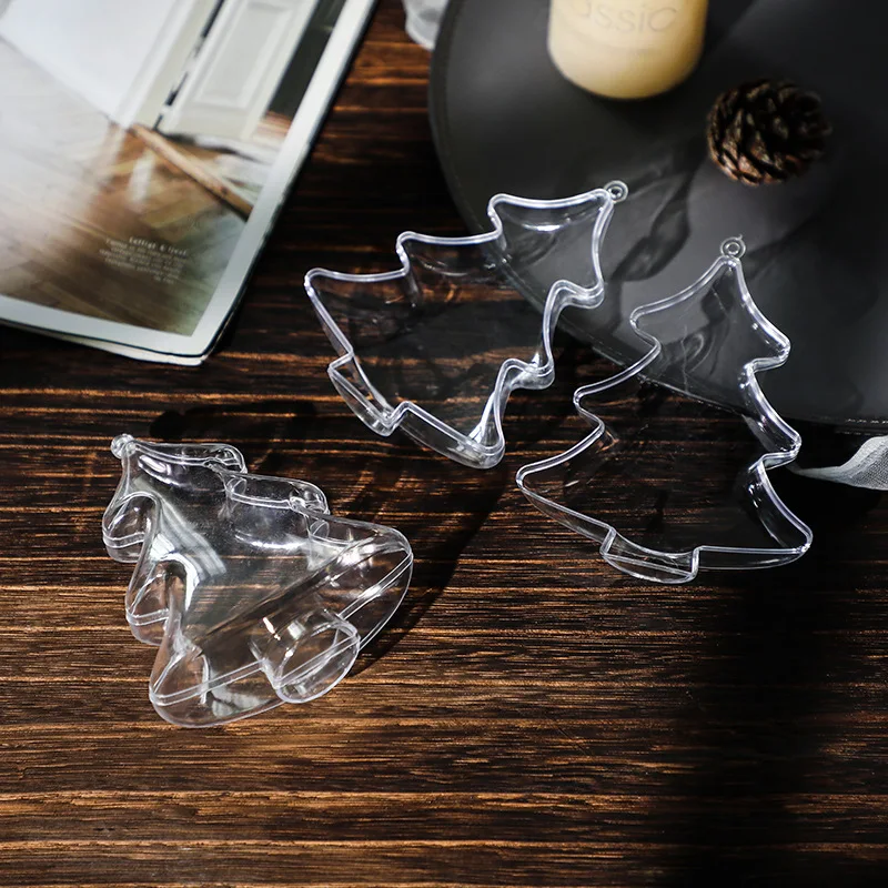 Cheap Star egg horse bell tree shape mini cute openable Christmas hollow balls transparent plastic sphere