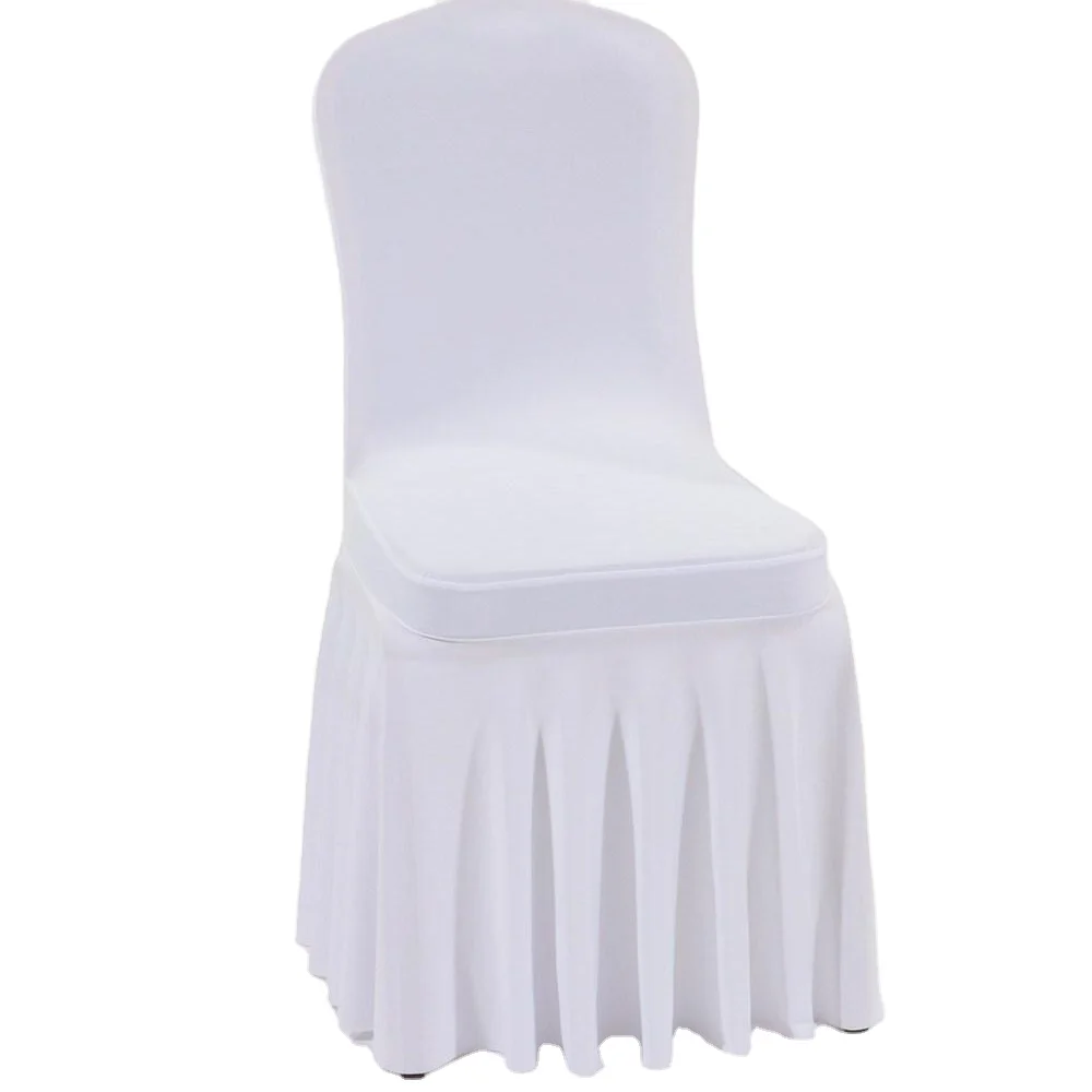 
Polyester Spandex Ruched Skirt Stretch Chair Cover for Weddings Dinning Party 