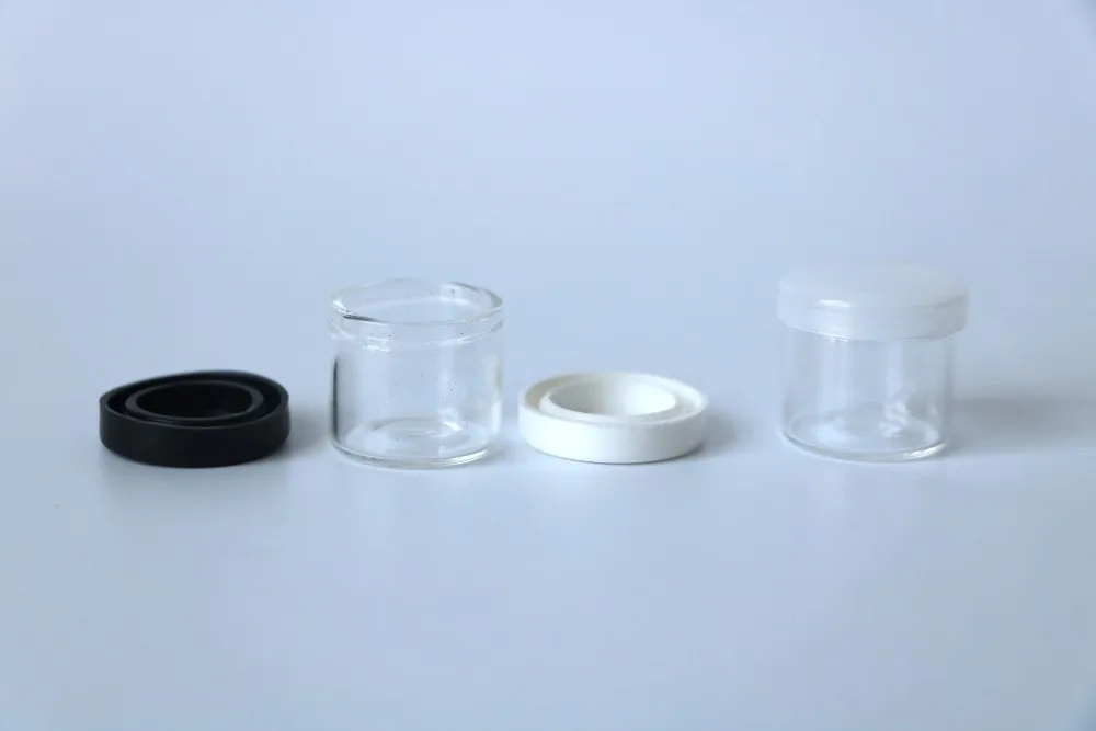 6ml Round No-neck Storage Jar Glass Concentrate Container with Silicone Lids
