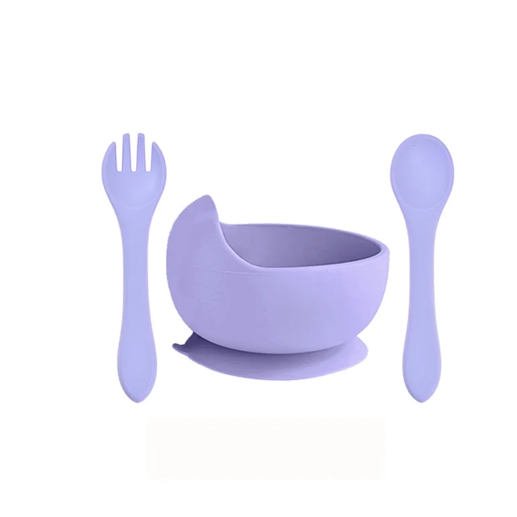 Silicone Child Plates Non Slip Toddlers Self Food Feeding Baby Silica Gel Bowl