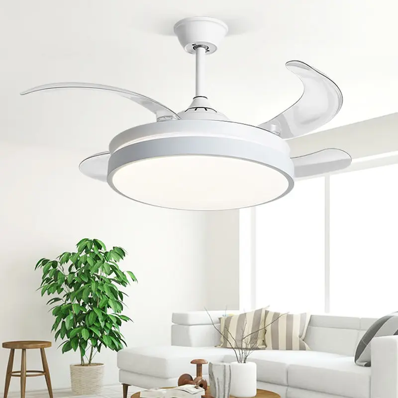 Modern Designer Decorative Retractable Ceiling Light Bedroom Fancy Remote Control Vintage Led Ceiling Fans Chandelier
